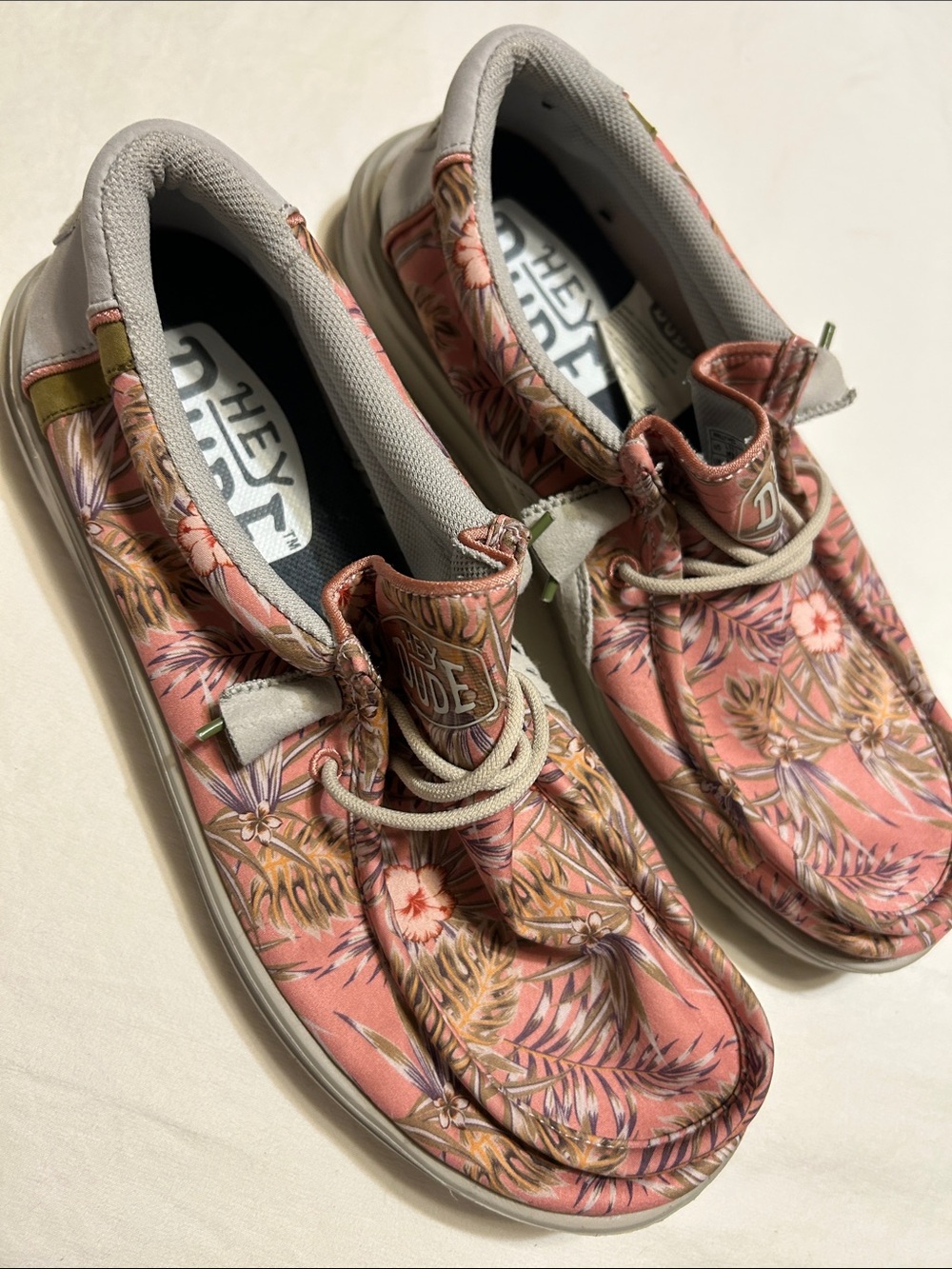 Hey Dude Floral Pink Tropical Slip-On Loafers - Men